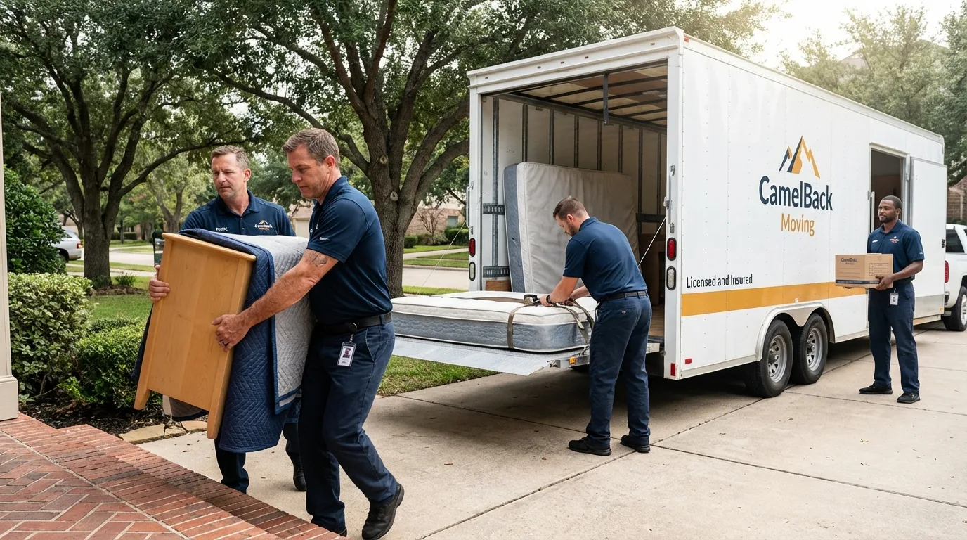 Crew loading residential truck for cross-state move from Ashland, OH